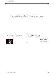 Tremble de sol - La Revue des Ressources