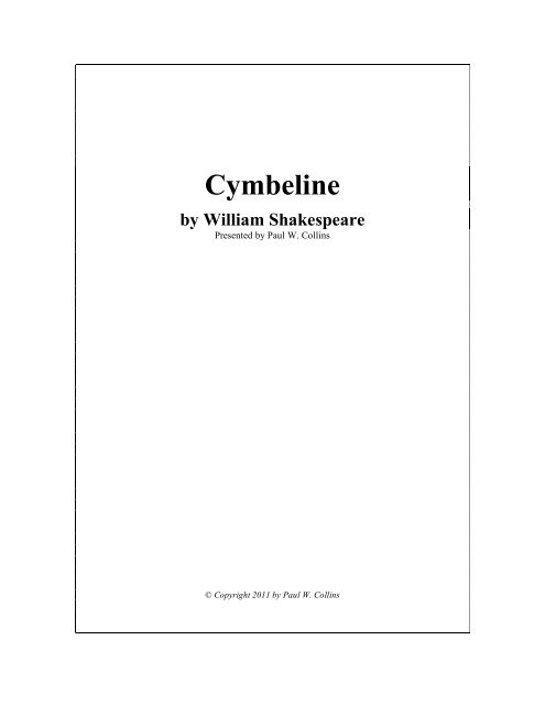Cymbeline - Shakespeare Right Now!