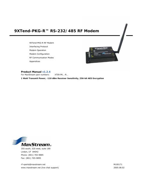 9XTend-PKG-R™ RS-232/485 RF Modem