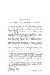 The OrIgIN Of The LyDIaN DaT. Sg. eNDINg -Î» In ... - Alwin Kloekhorst