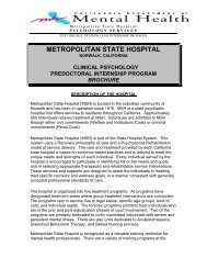 Psychology Internship Brochure - Dept of State Hospitals - State of ...