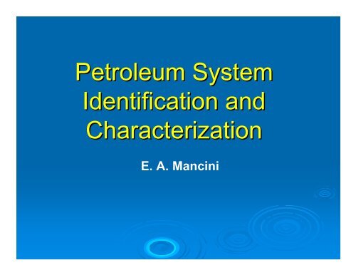 Petroleum System Identification and Clarification, E.A. Mancini