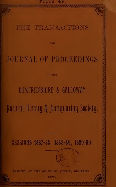 Vol 6 - Dumfriesshire & Galloway Natural History and Antiquarian ...
