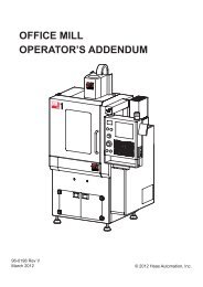 OFFICE MILL OPERATOR'S ADDENDUM - Haas Automation, Inc.