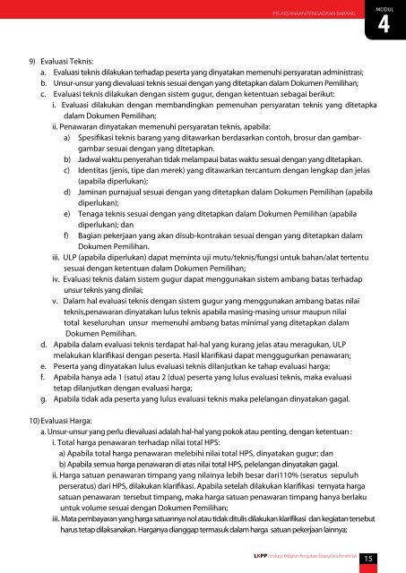 Modul Pelatihan Pengadaan Barang/Jasa Pemerintah