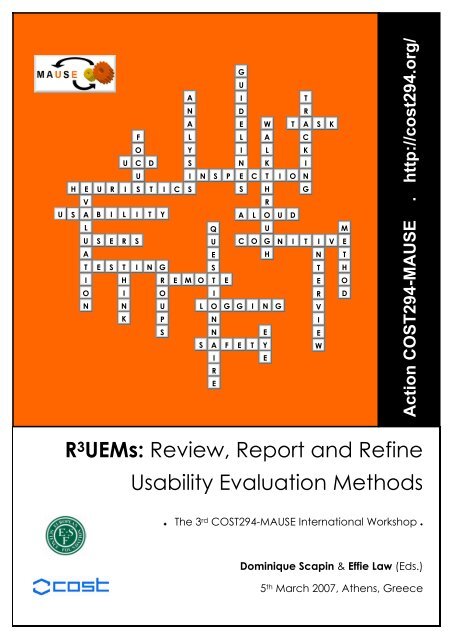 Review, Report and Refine Usability Evaluation Methods