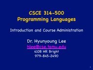 CSCE 314 Programming Languages - TAMU Computer Science ...