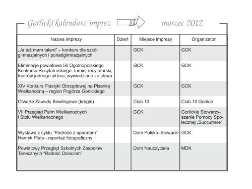 Gorlicki kalendarz imprez zaproszenie Gorlicki kalendarz imprez ...