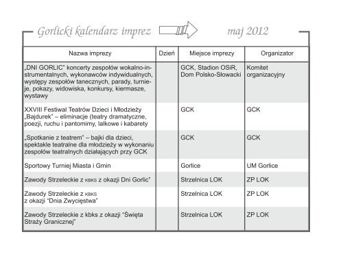 Gorlicki kalendarz imprez zaproszenie Gorlicki kalendarz imprez ...