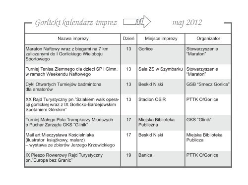 Gorlicki kalendarz imprez zaproszenie Gorlicki kalendarz imprez ...