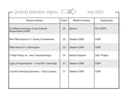 Gorlicki kalendarz imprez zaproszenie Gorlicki kalendarz imprez ...
