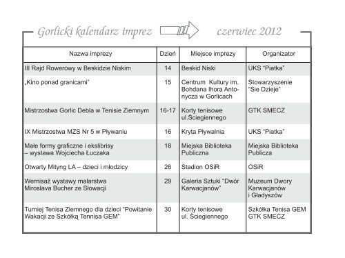 Gorlicki kalendarz imprez zaproszenie Gorlicki kalendarz imprez ...