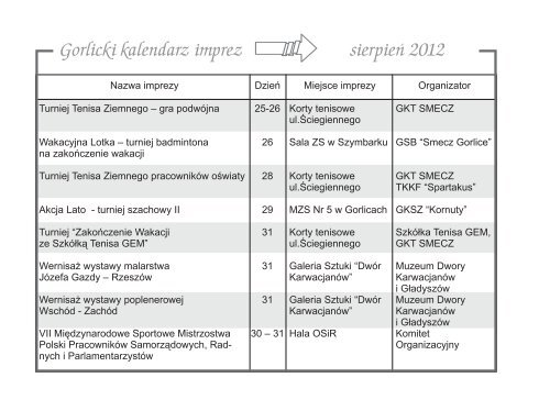 Gorlicki kalendarz imprez zaproszenie Gorlicki kalendarz imprez ...