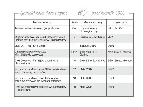 Gorlicki kalendarz imprez zaproszenie Gorlicki kalendarz imprez ...
