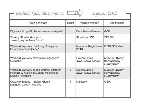 Gorlicki kalendarz imprez zaproszenie Gorlicki kalendarz imprez ...