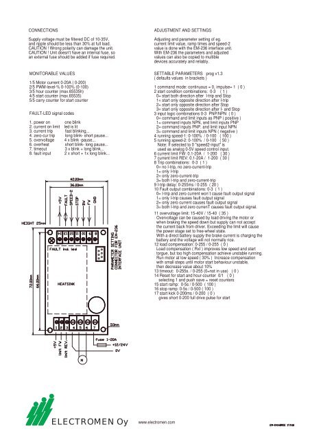 EM-241A DC-MOTOR CONTROLLER 12-24V 15A - Electromen