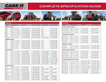 COMPLETE SPECIFICATION GUIDE - Case IH