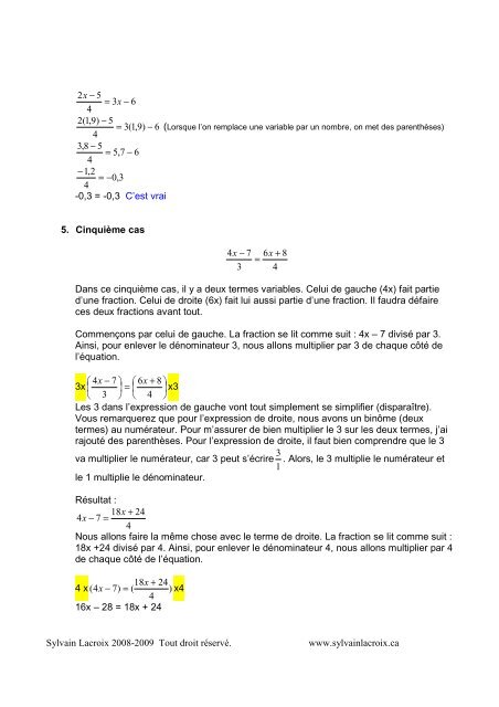 Comment isoler une variable