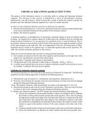 CHEMICAL EQUATIONS and REACTION TYPES