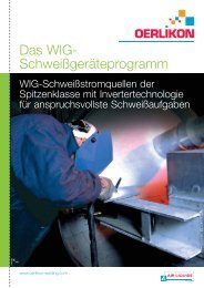 Das WIG - Oerlikon Servicios > Welding Assistance