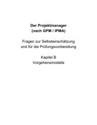 GPM - Der Projektmanager - Fragen zum Kapitel B