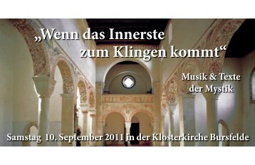 âWenn das Innerste zum Klingen kommtâ - Kloster Bursfelde