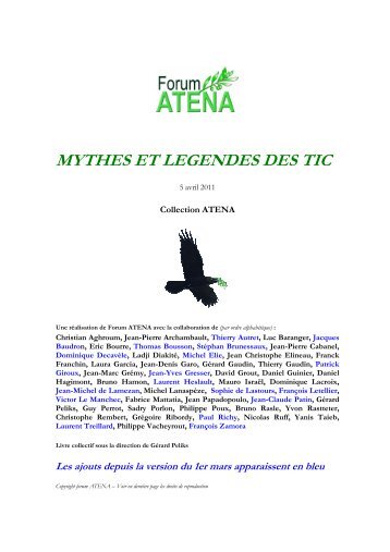 MYTHES ET LEGENDES DES TIC - Forum Atena