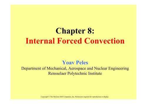 Chapter 8: Internal Forced Convection
