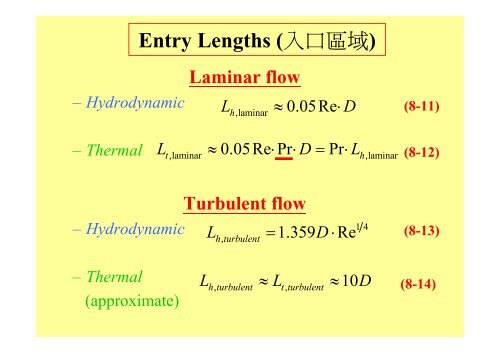 Chapter 8: Internal Forced Convection