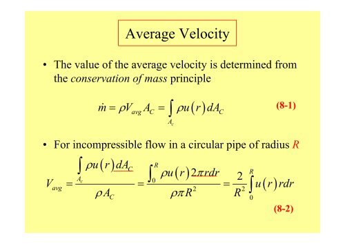 Chapter 8: Internal Forced Convection