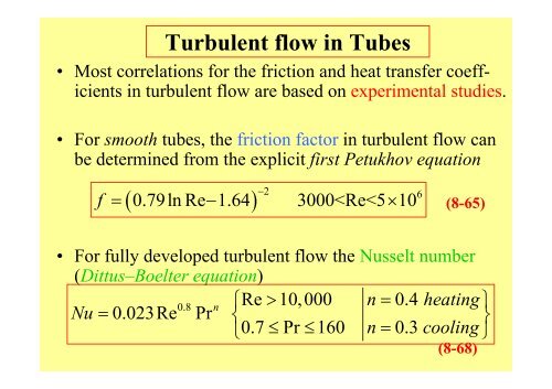 Chapter 8: Internal Forced Convection