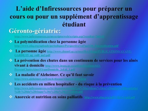 Les ressources du milieu collÃ©gial - infiressources