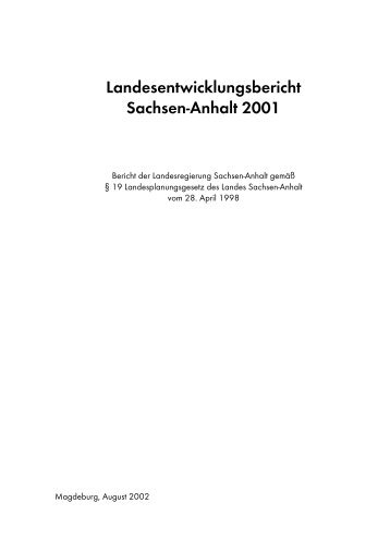 Landesentwicklungsbericht Sachsen-Anhalt 2001