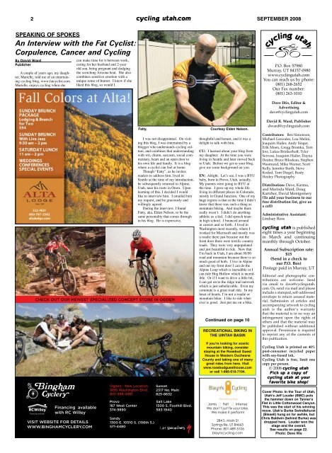 September 2008 Issue - Cycling Utah