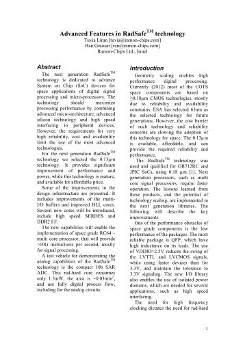 Advanced Features in RadSafe technology - Microelectronics - ESA