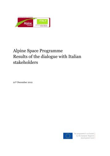 Final Report - Alpine Space Programme