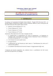 QUADRI TECNICI ENDURANCE - FISE Comitato Regionale Piemonte