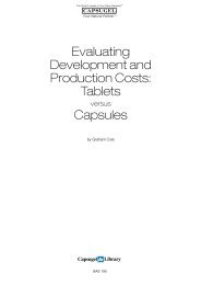 Evaluating Development and Production Costs: Tablets ... - Capsugel