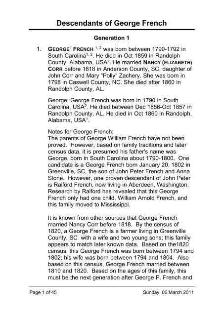 Descendants of George French - Frenchfamilyassoc.com