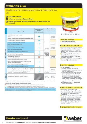 adhÃƒÂ©sif hautes performances pour carrelage (d2 et) - Weber