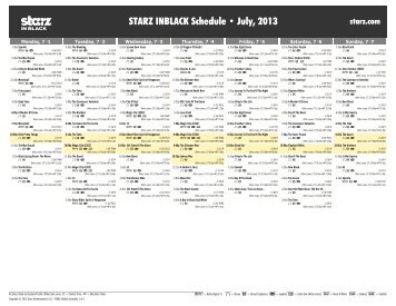 STARZ INBLACK Schedule - July, 2013