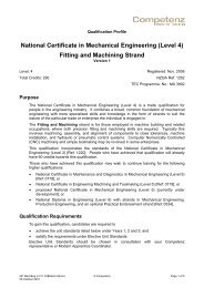 National Certificate in Mechanical Engineering (Level 4) - Competenz