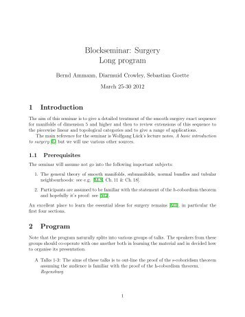 detailed program - Mathematik