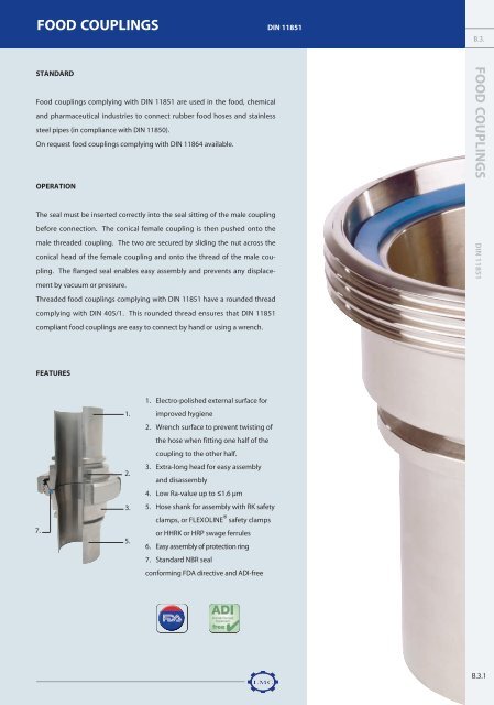 Food couplings DIN 11851 - LMC-Couplings