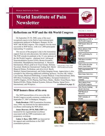 Volume 2, Issue 4 - World Institute of Pain