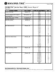ENVIRO-TECÃ‚Â® JOB LIST SINCE 1995, SCHOOL PROJECTS*