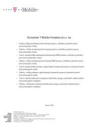 Komentari T-Mobile Hrvatska d.o.o. na: - Hakom