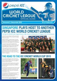 singapore plays host to another pepsi icc world cricket league