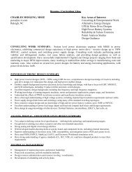 Resume / Curriculum Vitae CHARLES MOSLING, MSEE Key Areas ...