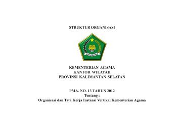 Struktur Organisasi Kanwil Kemenag Provinsi Kalimantan Selatan